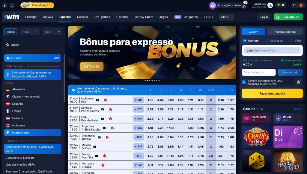 Oferta de bônus de até 55.000 MZN na 1Win para jogadores de Moçambique